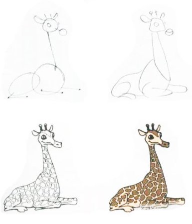 Схема рисования жирафа