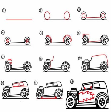 Рисунок ВАЗ 2107 карандашом с переди