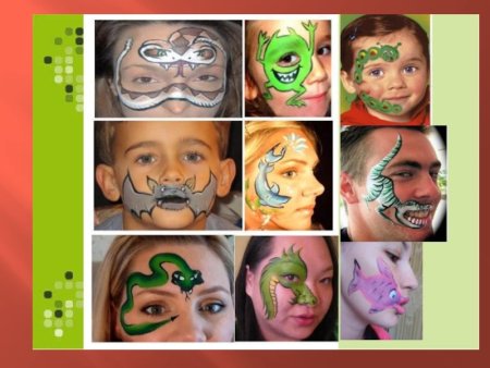 Рисунки аквагримом на лице схемы