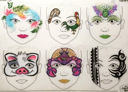 Рисование аквагримом на лице пошагово