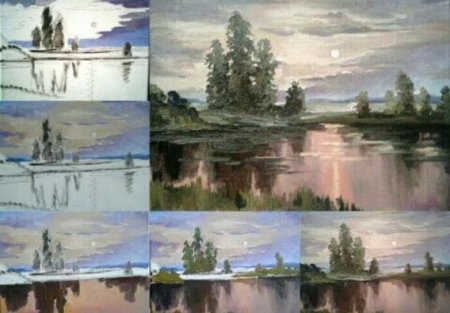 Этапы рисования пейзажа маслом
