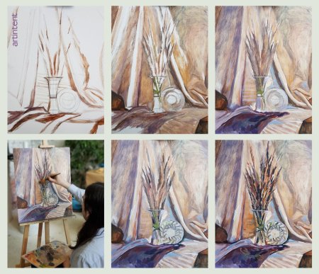 Поэтапное рисование пейзажа для детей