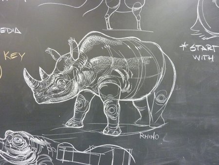 Рисунки мелом на доске