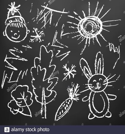 Рисование мелом на бумаге