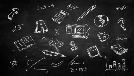 Рисунки на доске мелом в школе