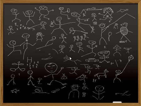 Человечки мелом на доске