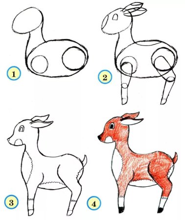 Поэтапные рисунки карандашом