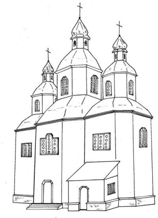 Этапы рисования храма