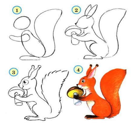 Поэтапное рисование животных