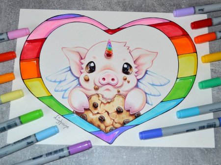 Рисование карандашами и фломастерами легко