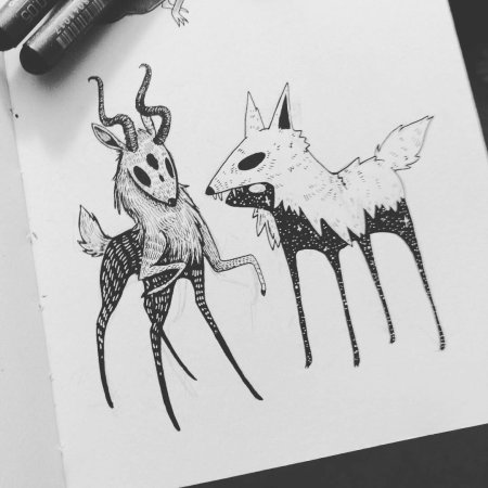 Рисунки для скетчбука лёгкие животные
