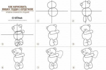 Поэтапное рисование медвежонка
