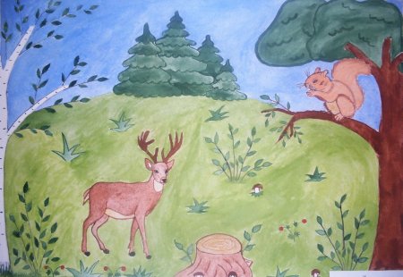 Рисование Северный олень