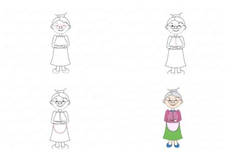 Рисуем бабушку поэтапно