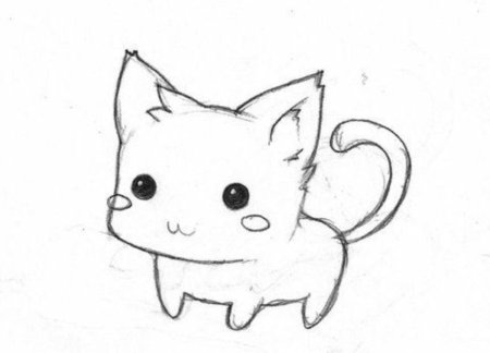Милый котик карандашом