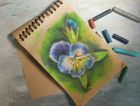 Море пастелью сухой