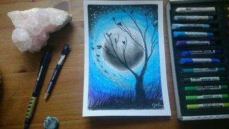 Море масляной пастелью