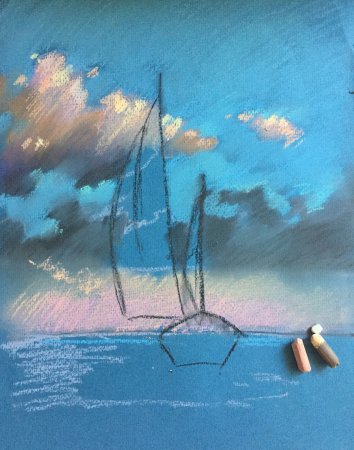 Рисование мелками на бумаге