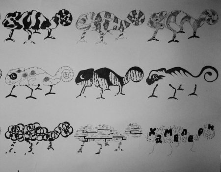 Схемы рисования диких животных