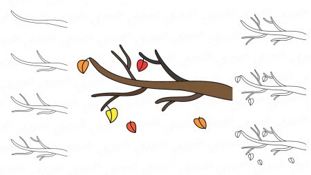 Поэтапное рисование дерева для детей