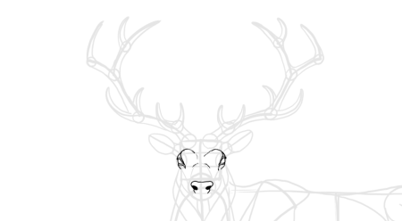Рисование оленя пошагово