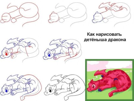 Дракон рисунок пошагово