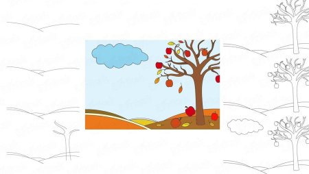 Этапы рисования пейзажа для детей