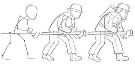 Поэтапное рисование профессий для детей