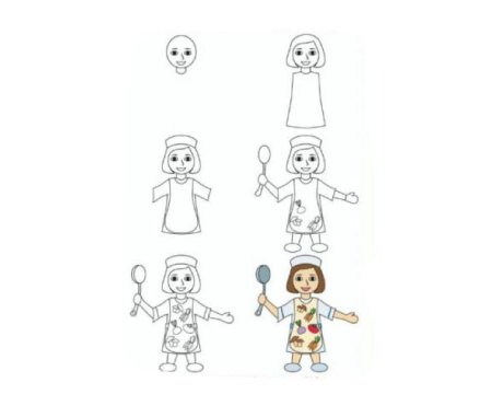 Поэтапное рисование Космонавта