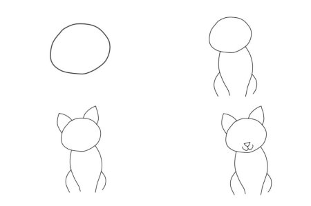 Нарисовать кошку для детей легко