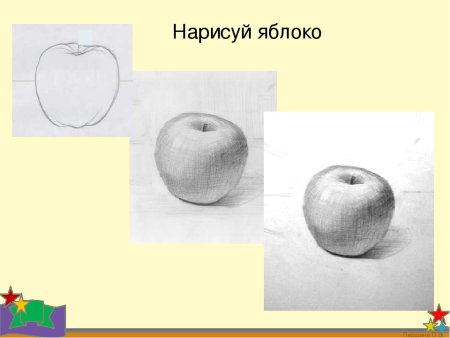 Поэтапное рисование яблока