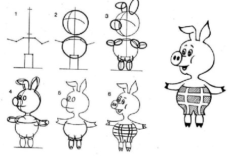 Схема рисования котенка для детей