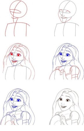 Поэтапный рисунок платья