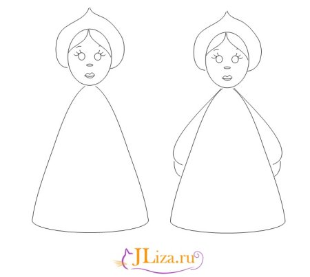 Кукла в национальном костюме рисование