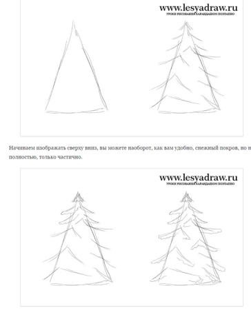 Зимние картинки пошагово
