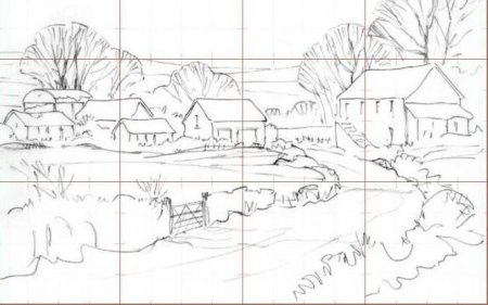 Этапы рисования пейзажа