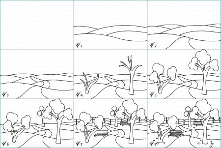 Схема рисования пейзажа