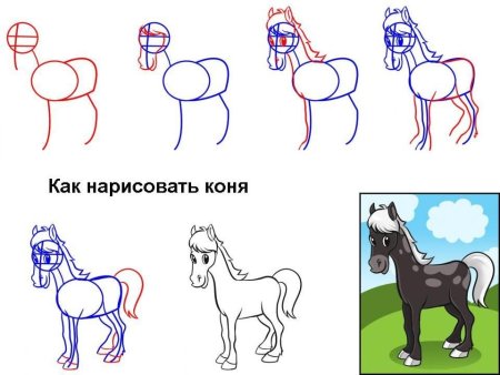 Нарисовать лошадь шаг за шагом