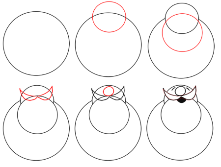 Дед Мороз поэтапное рисование для детей