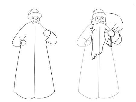 Дед Мороз поэтапное рисование для детей