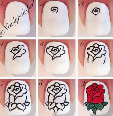 Простые узоры на ногтях