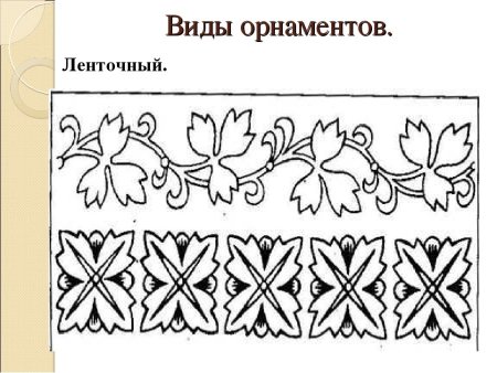Ленточный орнамент растительный