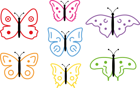 Трафарет бабочка для рисования для детей