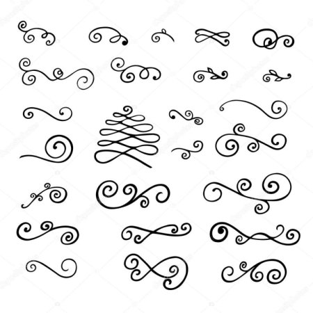 Простые элементы узора завиток