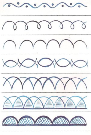 Элементы гжельской росписи бордюры