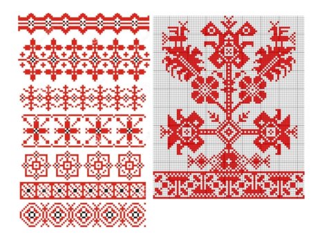 Вышивка крестиком орнаменты полотенце