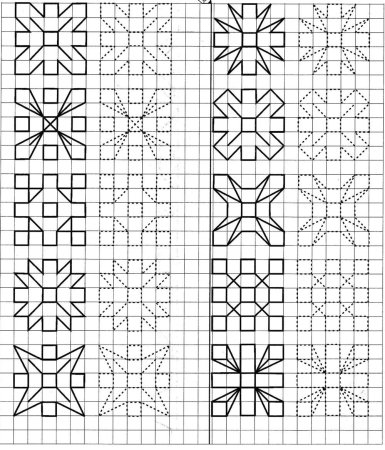 Узоры по клеточкам в тетради