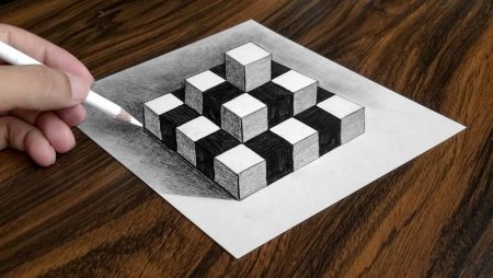 Оптические иллюзии карандашом