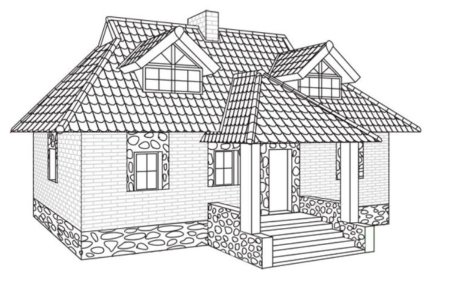 Домик карандашом