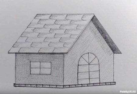 Домик простым карандашом
